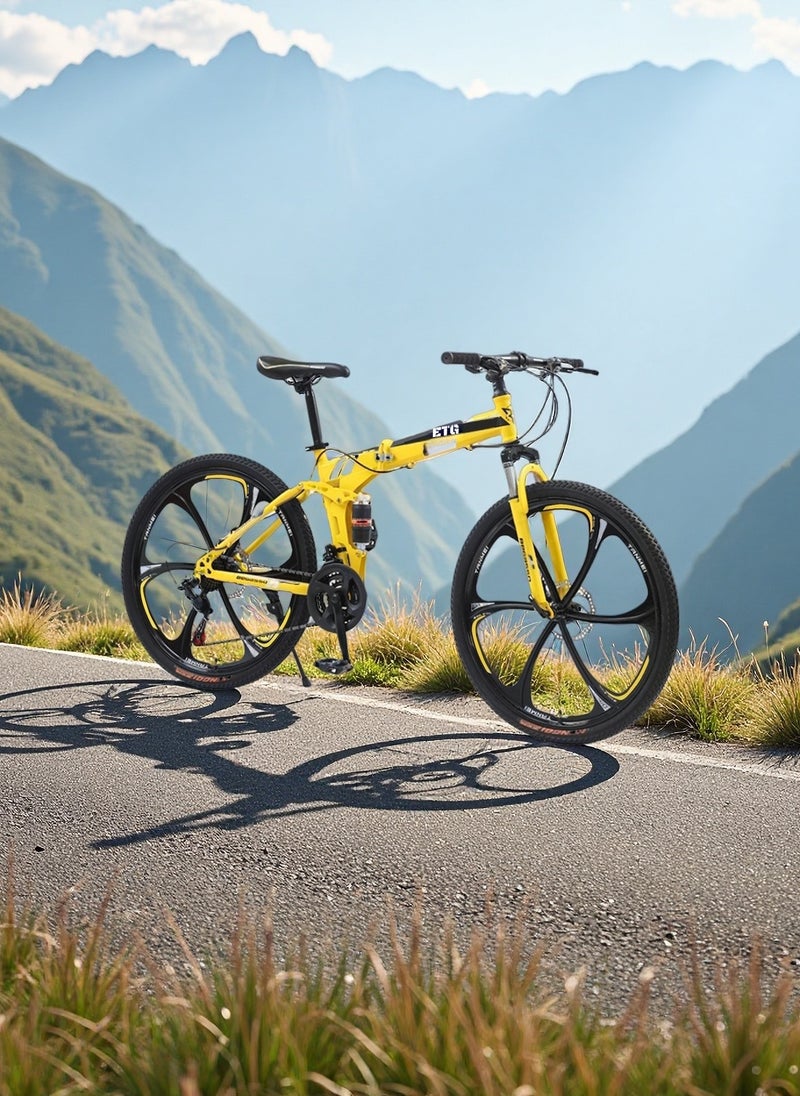 إي تي جي 26 بوصة 21 سرعة دراجة جبلية قابلة للطي ، 6 عجلات شفرة - Image 2