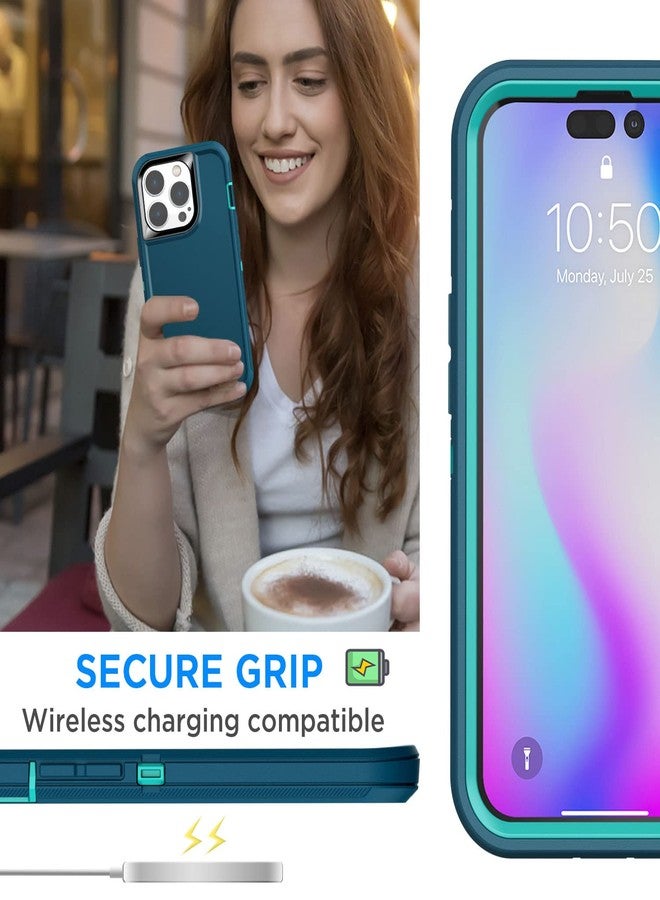 ايه اي كيس جراب AICase بمشبك حزام لهاتف iPhone 14 Pro Max (6.7 بوصة) مع واقي زجاجي، حماية فائقة من السقوط، مقاوم للصدمات والغبار، متين للغاية، بمواصفات عسكرية، مناسب لهاتف iPhone 14 Pro Max - Image 4
