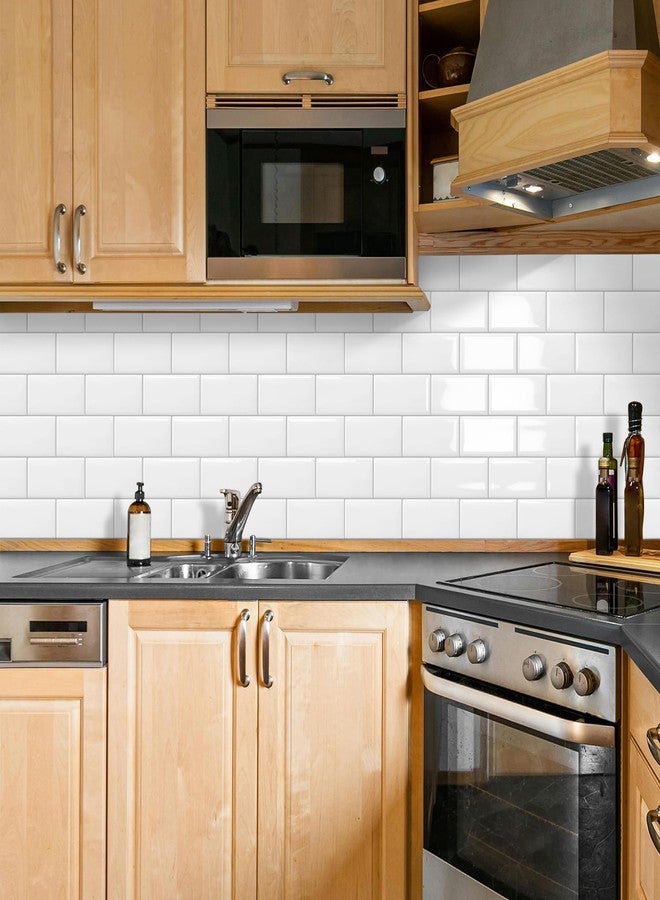 DEWOO White Peel and Stick on Wall Tiles Subway Self-Adhesive Panels Backsplash for Kitchen and Bathroom Thick（32 x 27cm,10-Sheet） - Image 4