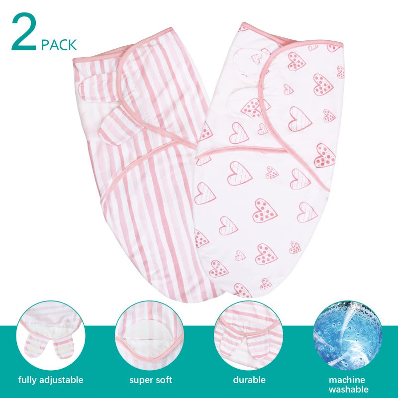 Biloban Baby Swaddle for Girls 0-3 Months, Cotton Blanket, Newborn Essentials, Lovely Pink Print, 4 Pack - Image 4