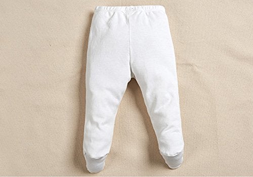 Monvecle Unisex Baby Multi Pieces Newborn to Toddler Cotton Long Pants Shorts Gift Sets (US, Age, 6 Months, 2pcs -White) - Image 4
