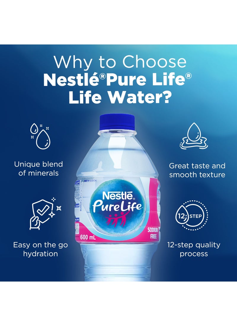 Nestle Pure Life Sodium Free Bottled Drinking Water 12 x 600ml - Image 2