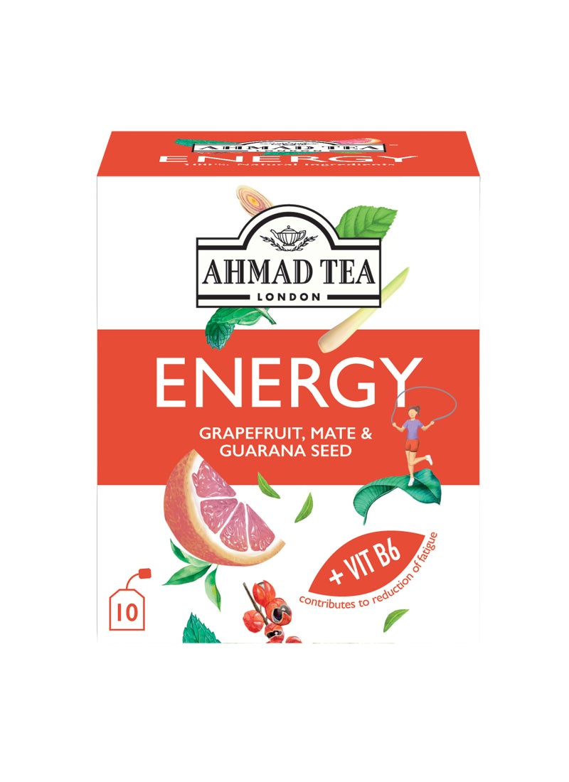 Ahmad Tea Energy Alu Tea Bags 10 Teabags (30g) - Image 1