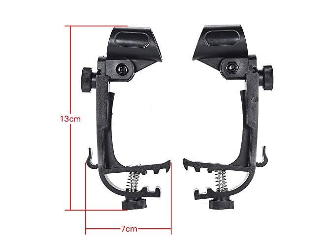 RADIONICS 2pcs Clamp Clip On Drum Rim Microphone Mic Mount Holder Adjustable Shockproof - Image 2