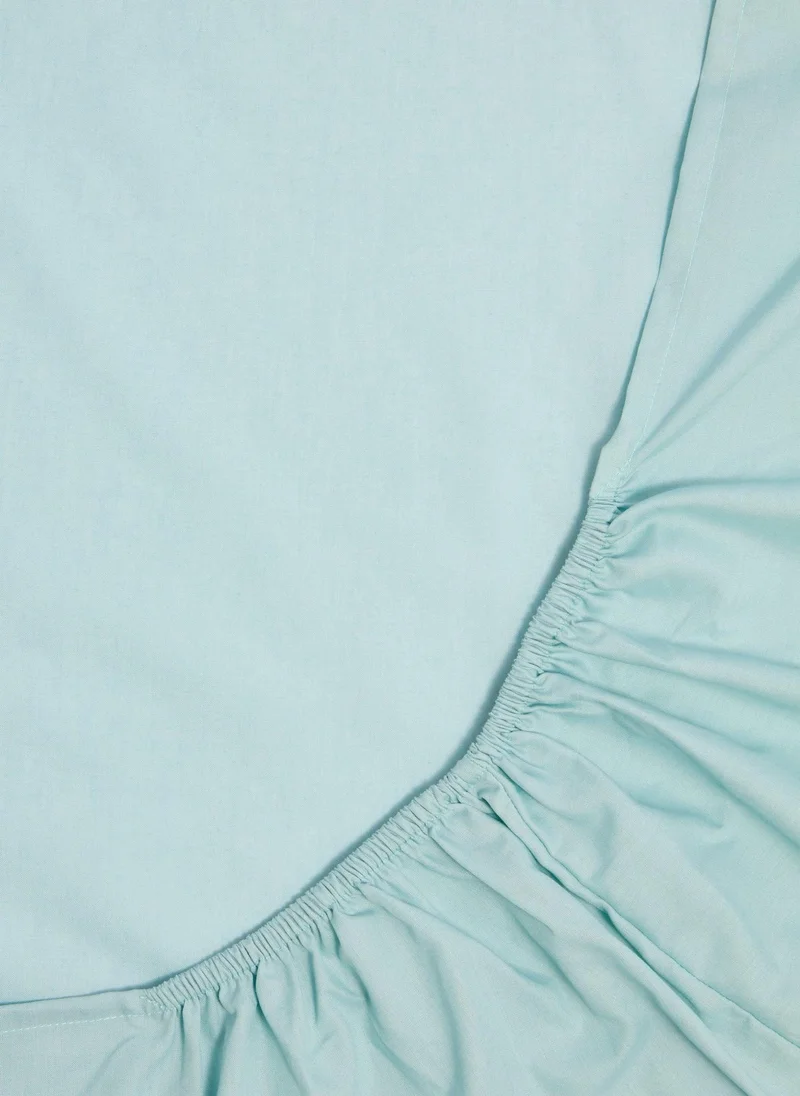 ماتلان Blue Polycotton Fitted Bed Sheet