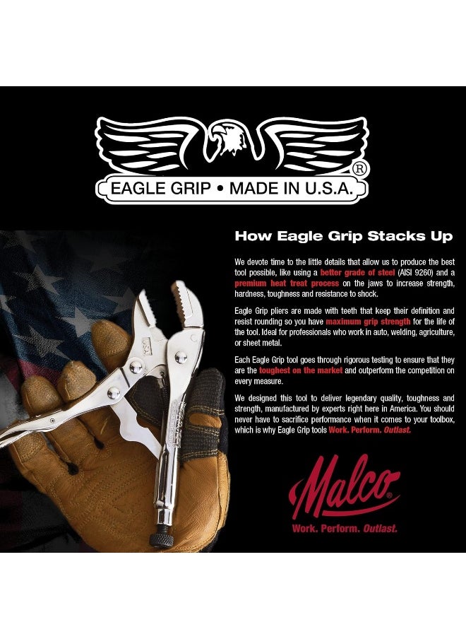 MALCO Malco Eagle Grip by LP10WC 10 in. Curved Jaw Locking Pliers with Wire Cutter  - Image 3