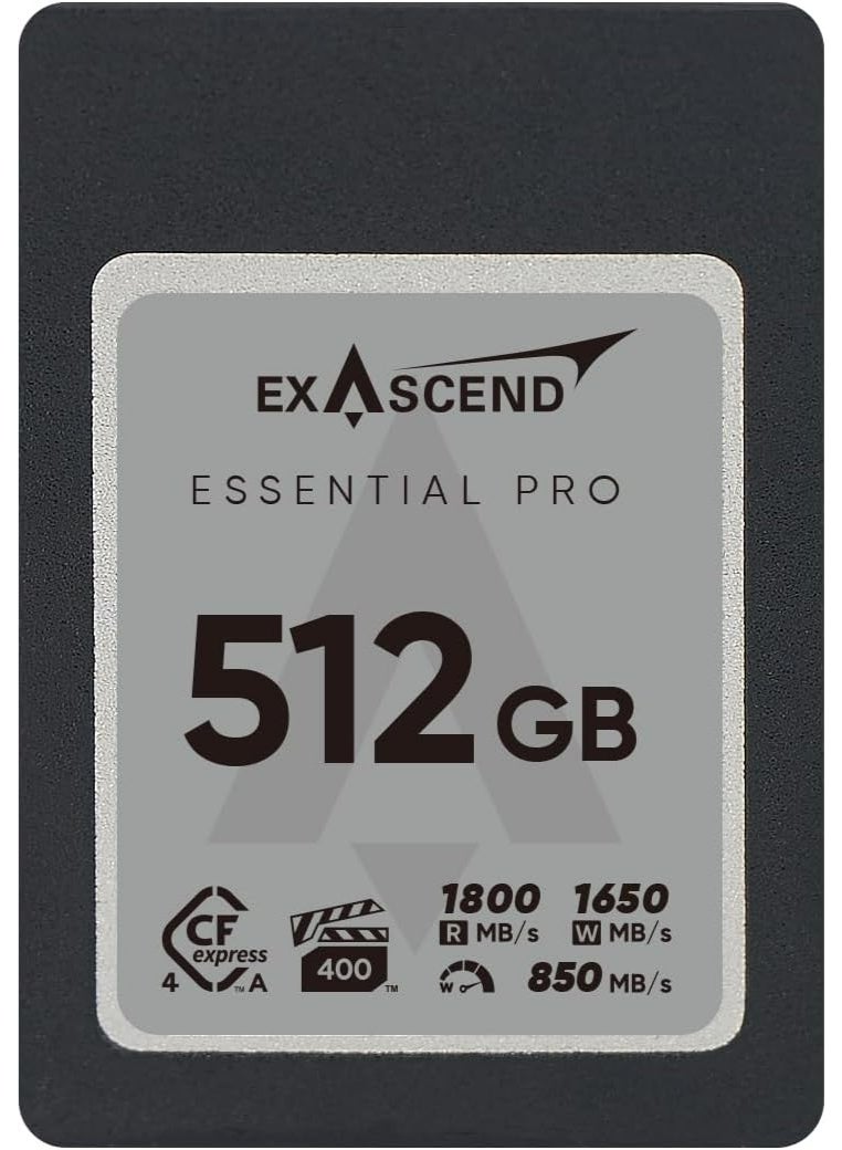 بطاقة الذاكرة Exascend Essential Pro CFexpress 4.0 Type-A سعة 512GB