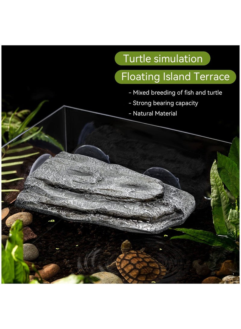 Aquarium Turtle Basking Platform with Strong Suction Cups Ideal for Tortoises Frogs Newts and Lizards in Grey Color - Image 5