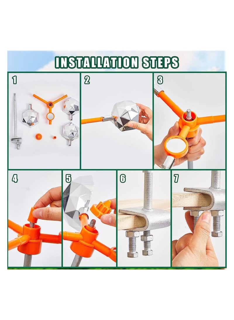 Y&D - Reflect a Bird Deterrent, Deterrent Devices Rhombic Polygon Reflect, Smooth Polishing Harmless Spinning for Birds Pigeons, 2 Pcs - Image 1