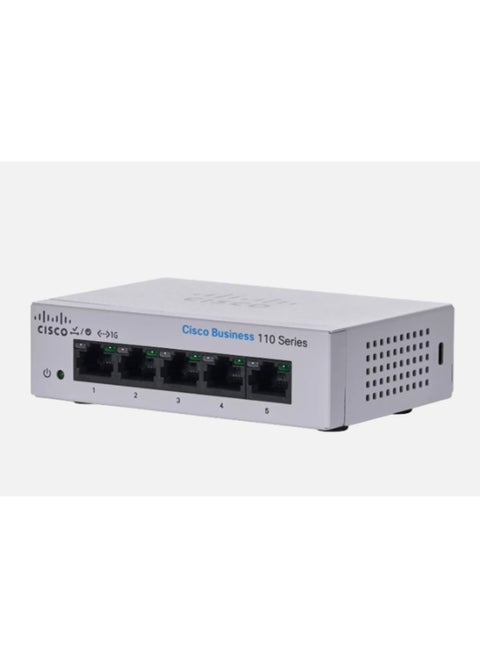 Cisco Business CBS110-5T-D Unmanaged Switch | 5 Port GE | Desktop | Ext PS | Limited Lifetime Protection (CBS110-5T-D)