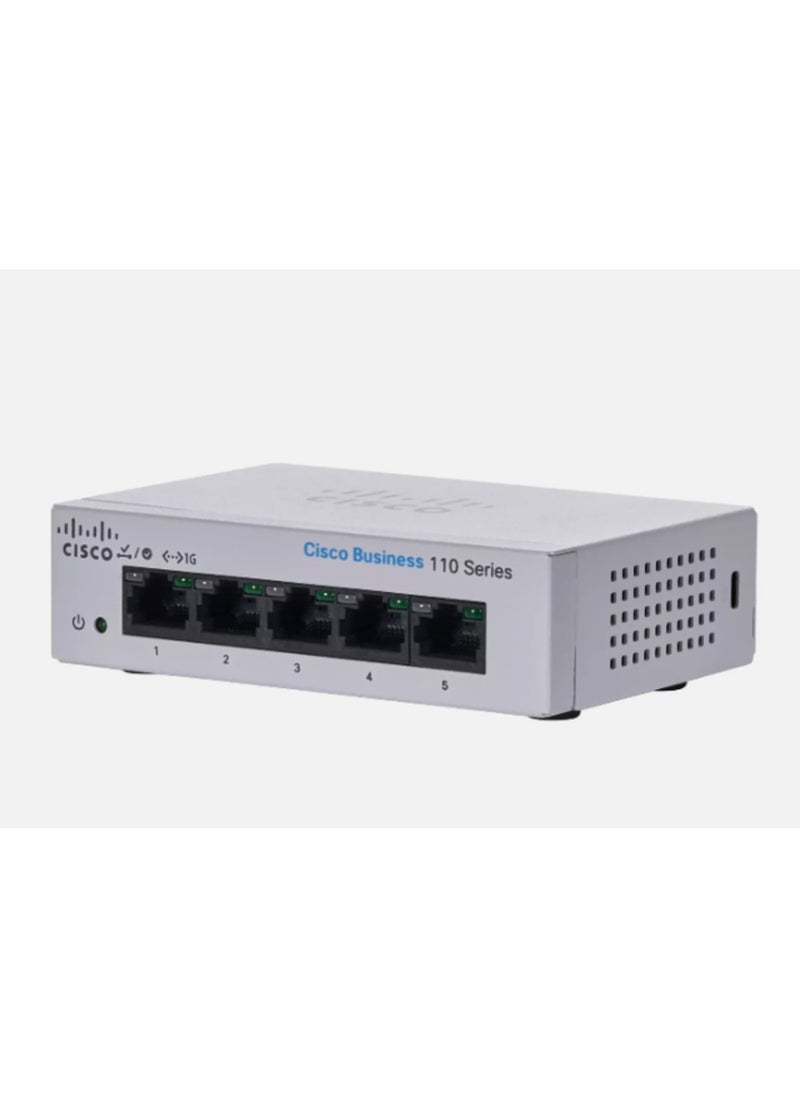 Cisco System - Cisco Business CBS110-5T-D Unmanaged Switch | 5 Port GE | Desktop | Ext PS | Limited Lifetime Protection (CBS110-5T-D) - Image 1