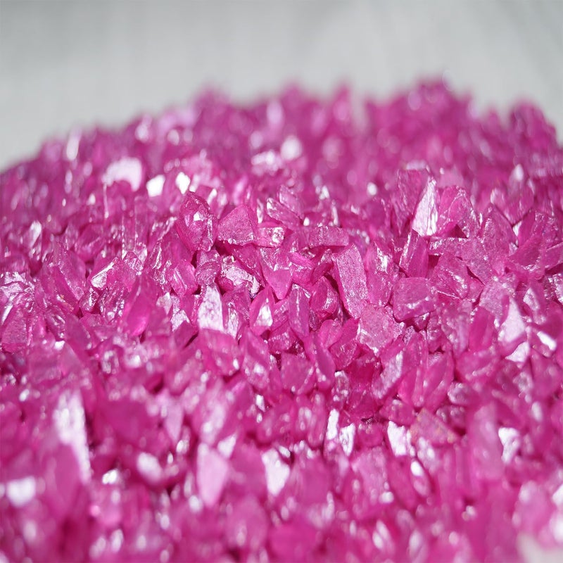 iParn 250 gram Crushed Glass 3-6mm Crushed Glass Crystals Resin Art Crafts Vase Filler Home Decorations (Pink) - Image 2
