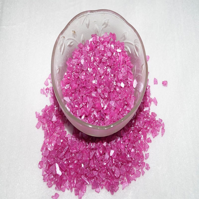 iParn 250 gram Crushed Glass 3-6mm Crushed Glass Crystals Resin Art Crafts Vase Filler Home Decorations (Pink) - Image 4