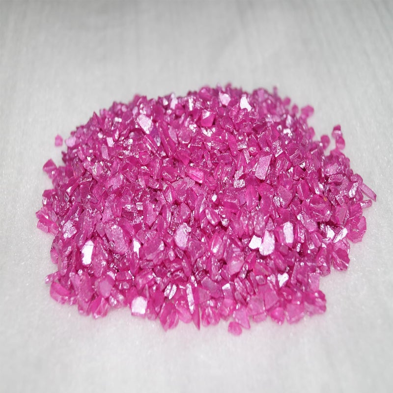 iParn 250 gram Crushed Glass 3-6mm Crushed Glass Crystals Resin Art Crafts Vase Filler Home Decorations (Pink) - Image 3