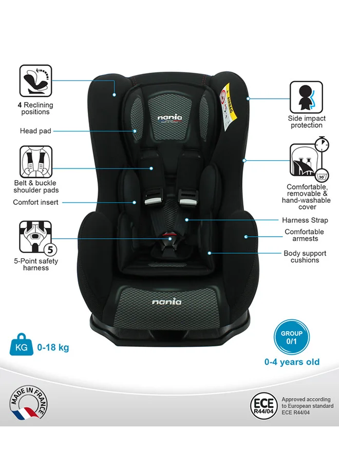 Nania Cosmo Grafik Baby Car Seat, Group 0,1 (0-18Kg), Suitable From Birth