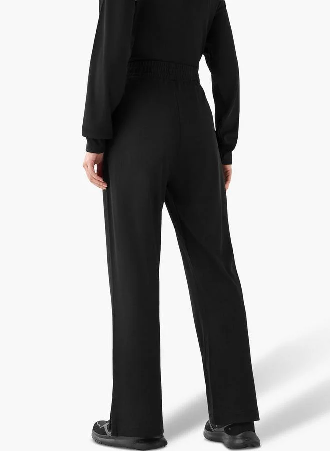 Splash Active Black Women Elasticated Waist Track Pants for Women | Best Price UAE