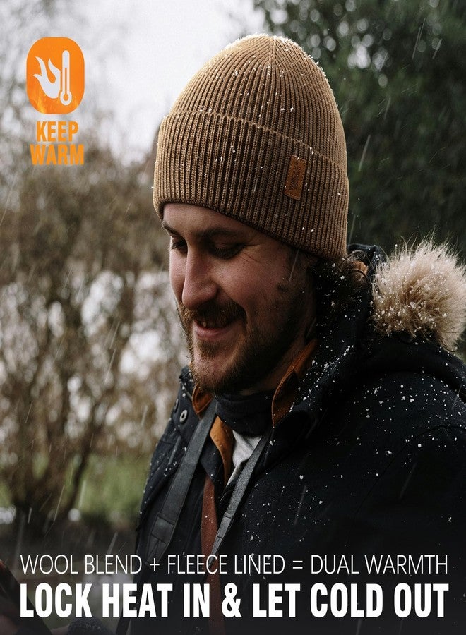 Wmcaps قبعة شتوية مبطنة بالفرو من الصوف من Wmcaps للرجال والنساء، قبعة صوفية دافئة للأنشطة الخارجية، لون أزرق داكن، مقاس واحد - Image 5