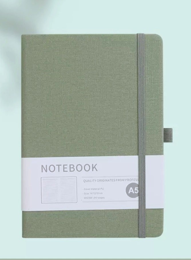 Generic A5 PU Leather Hardcover Notebook for Writing, Business Work,Travel,School,College, 5.5 x 8.3 inch, 200 Pages Classic College Ruled Journals Notepad.(Green)  - Image 1