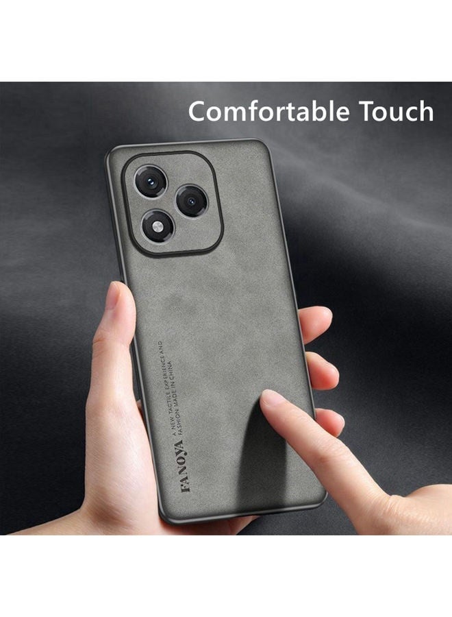 Case for Honor 400 Lite, Imitation Sheepskin Leather Case Matte Bumper，Military Grade Protection， Shockproof Phone Cover ，Premium Texture Honor 400 Lite Case﻿，Gray - Image 4