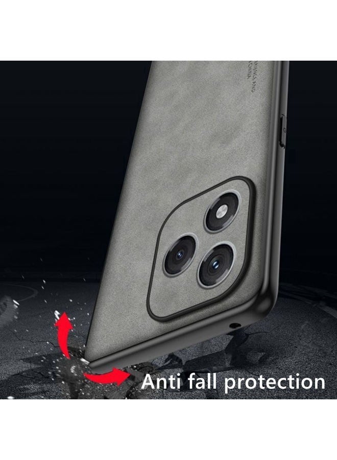 Case for Honor 400 Lite, Imitation Sheepskin Leather Case Matte Bumper，Military Grade Protection， Shockproof Phone Cover ，Premium Texture Honor 400 Lite Case﻿，Gray - Image 2