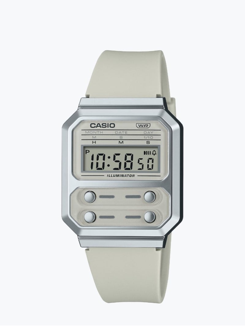 CASIO Unisex Watch Vintage Digital Clear Dial Resin Band A100WEF-8ADF - Image 1