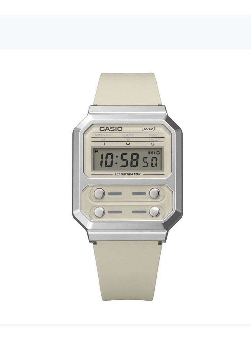 CASIO Unisex Watch Vintage Digital Clear Dial Resin Band A100WEF-8ADF - Image 2