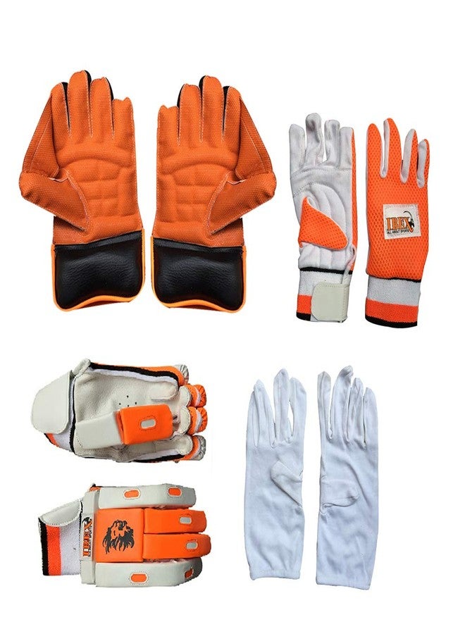 JetFire Ibex Regular Wicket Keeping Gloves & Match Batting Gloves with Inner Gloves Combos - Image 1