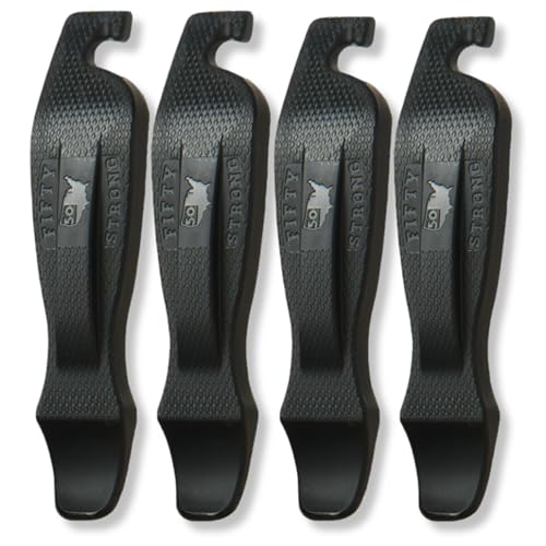 50 Strong Bike Tire Levers – Set of 4 Ultra-Strong Tire Spoons with Easy-Grip Interlocking Design – Made in USA – Essential Bicycle Repair Tool Brand - Image 1