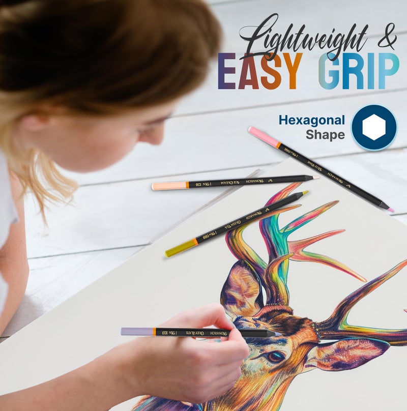 Black Widow Monarch Colored Pencils For Adult Coloring - 48 Coloring Pencils With Smooth Pigments - Best Color Pencil Set For Adult Coloring Books And Drawing. - Image 3