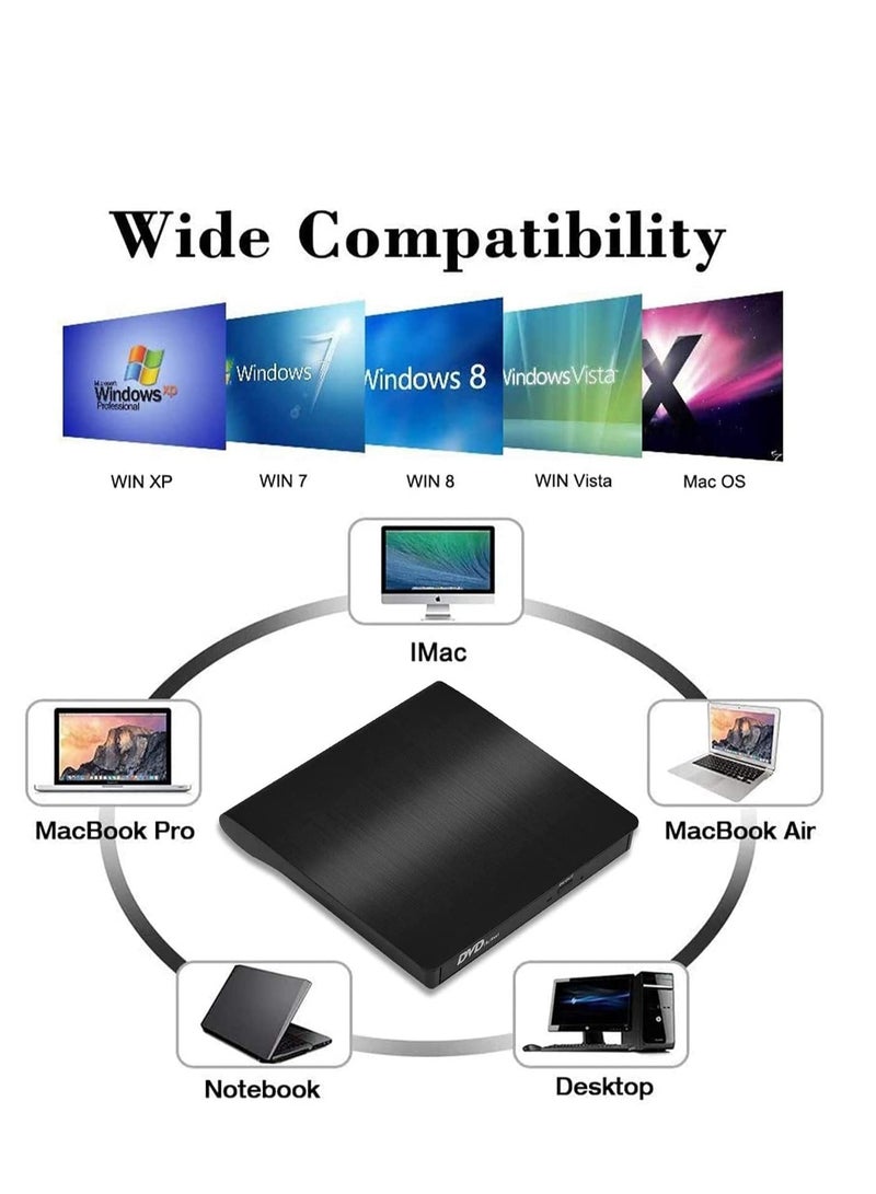 Ntech External CDRW DVD Rom 3.0 Usb Drive USB CD Player Disc Reader PC Laptop Notebook - Image 3
