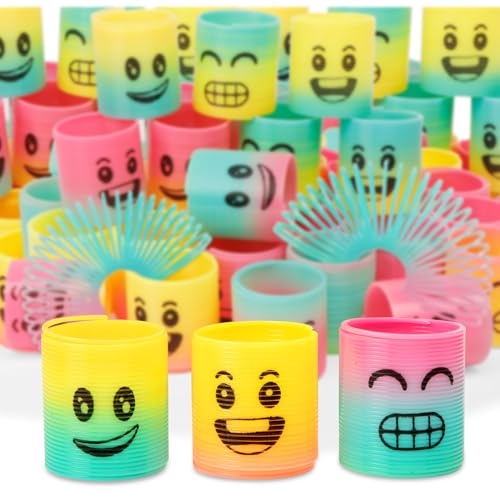 CLEVERZONE 36 Pack Spring Rainbow Magic Fidget Stress Coil Mini Springs Bulk Toys Party Favor For Kids Birthday Carnival Prize Goodie Bag Stuffers For Boys Girls Smile - Image 1