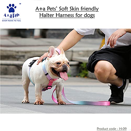 A+a Pets' H-Harness for Dogs, Cats | Soft Premium Waterproof (Gradient Design Pink, S) - Image 4
