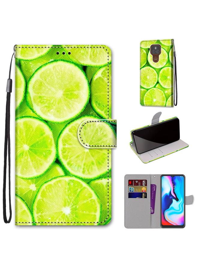 اس-توب جراب لهاتف Motorola Moto E7 Plus / G9 Play / G9 جراب جلدي من البولي يوريثان قابل للطي أفقيًا بتصميم متقاطع ملون مع حامل وفتحات للبطاقات ومحفظة وحبل تعليق - Image 1