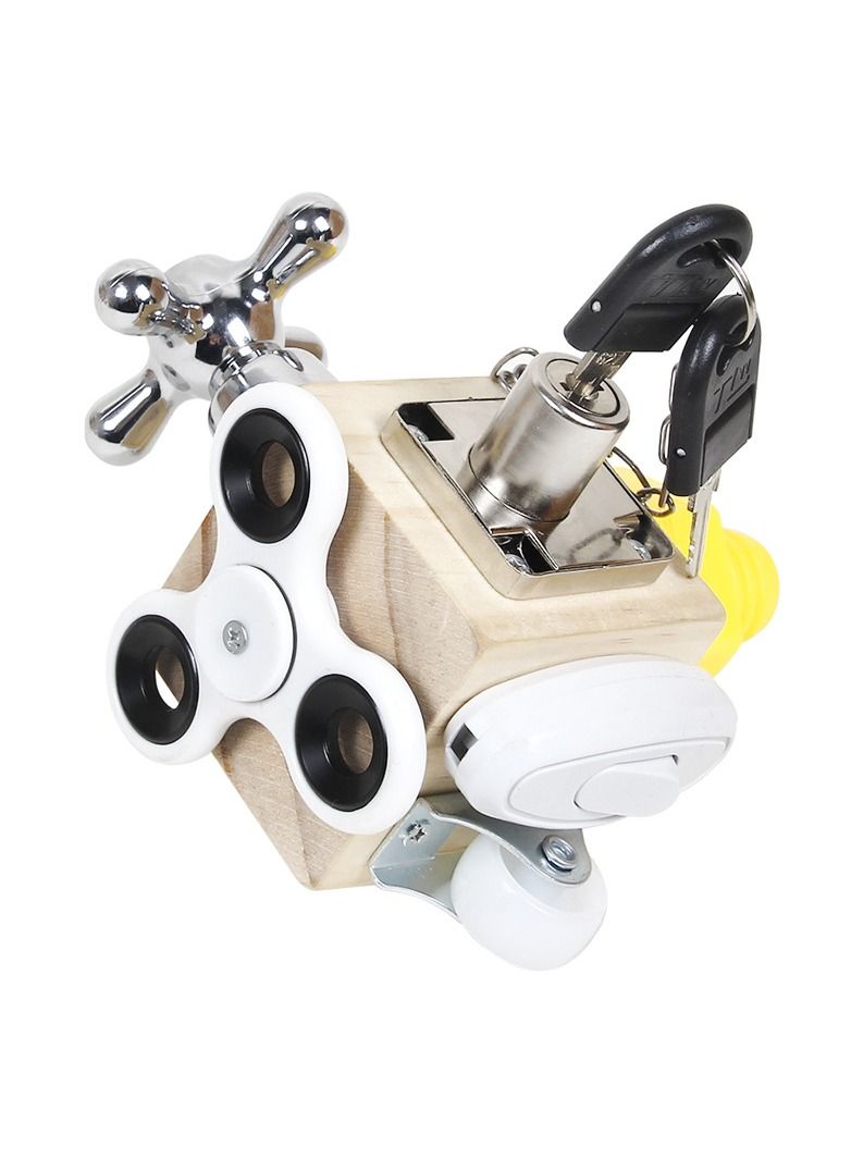 AMERTEER مكعب الانشغال التعليمي لفتح التركيز للأطفال متعدد الوظائف للتعليم المبكر - Image 1