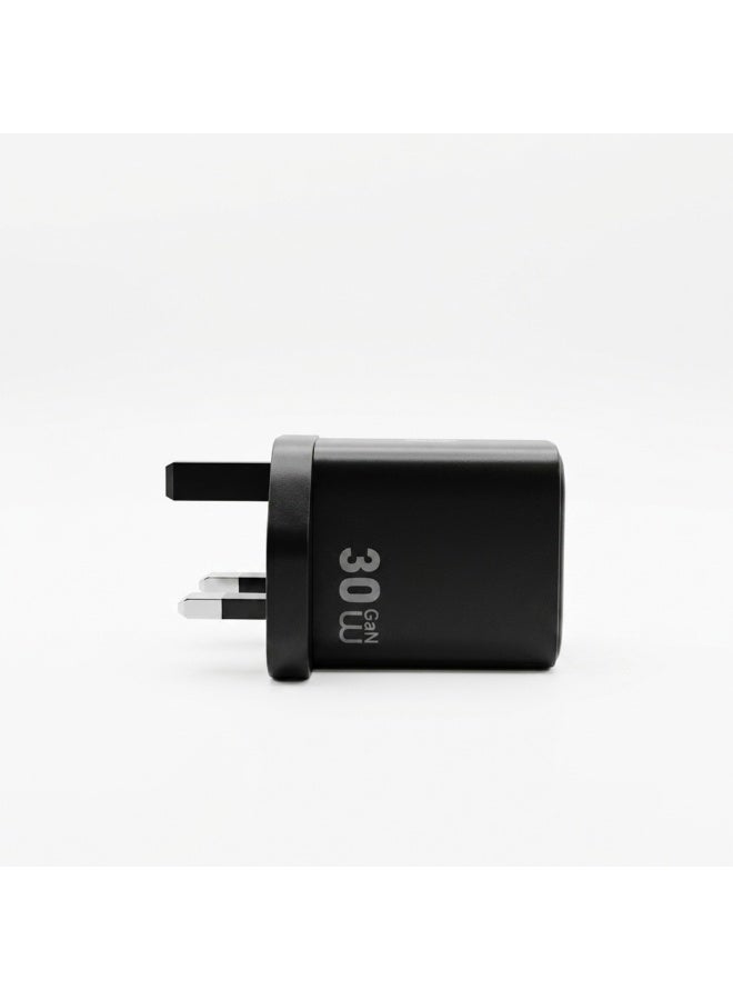 FIFTH ELEMENT PULSE Firefly 30W GaN USB-C PD 3 in 1 Fast Charger with Digital Watt Display & USB-A Port, Compact 2-Port Wall Adapter – Black - Image 4