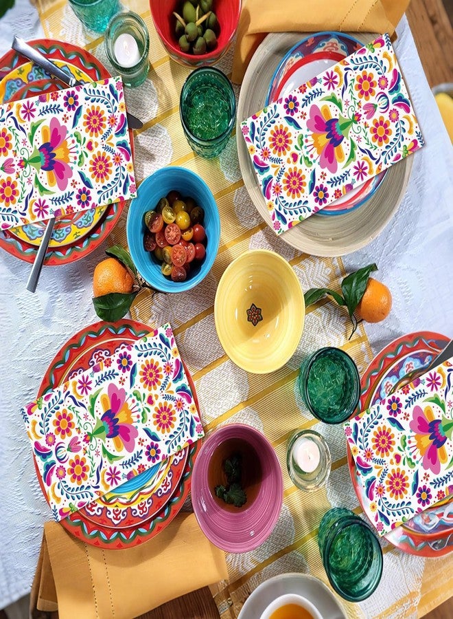 IANFEPH 100PCS Mexican Floral Paper Napkins Disposable Hand Towels for Bathroom 3 Ply Cinco De Mayo Guest Napkins Decorative Fiesta Dinner Napkins for Wedding Birthday Mexico Taco Party Supplies - Image 5