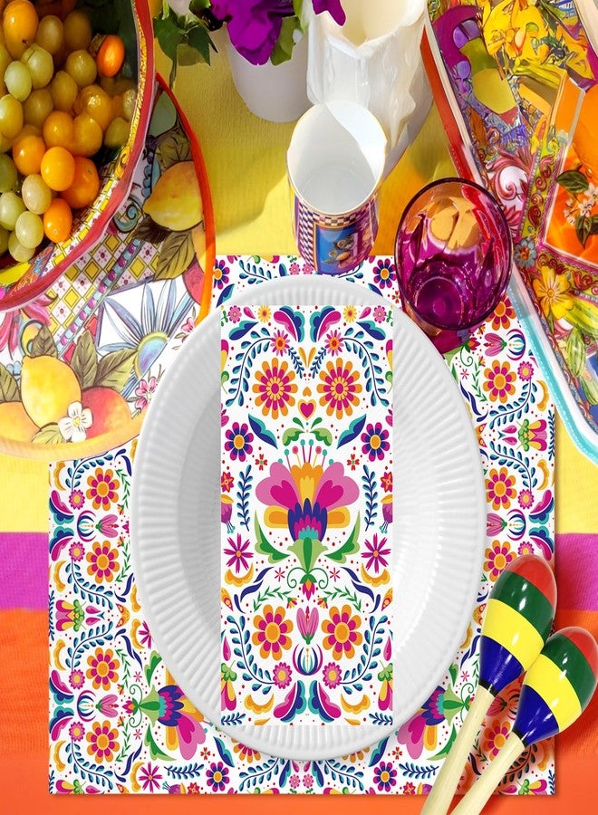 IANFEPH 100PCS Mexican Floral Paper Napkins Disposable Hand Towels for Bathroom 3 Ply Cinco De Mayo Guest Napkins Decorative Fiesta Dinner Napkins for Wedding Birthday Mexico Taco Party Supplies - Image 3