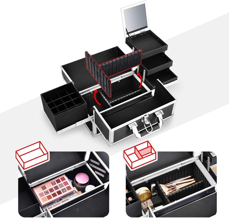 Joligrace Professional Makeup Train Case - Image 4