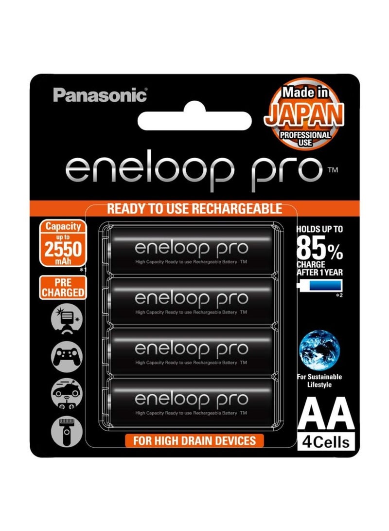 Panasonic Eneloop Pro 4-Cells 2550mAh AA Rechargeable Batteries - Image 1
