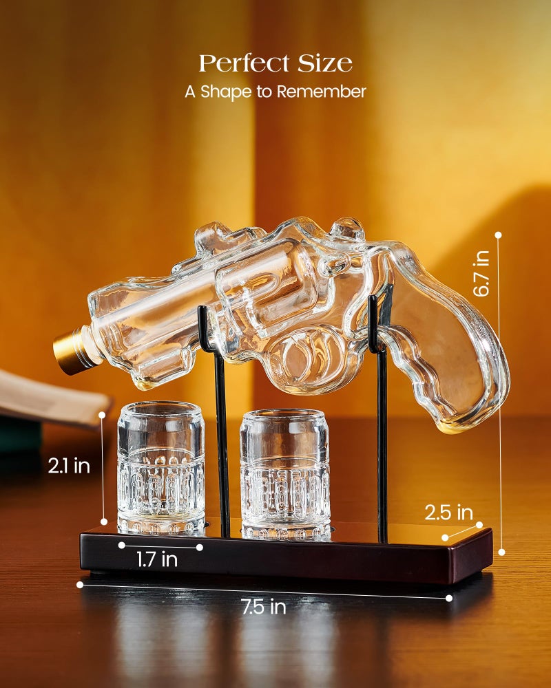 Kollea Birthday Gifts for Men Dad, Kollea Gun Whiskey Decanter Set with Shot Glass, Cool Anniversary Ideas for Him Husband Brother, Funny Military Retirement Present, Home Bar Drinking Party, Valentine's Day - Image 4