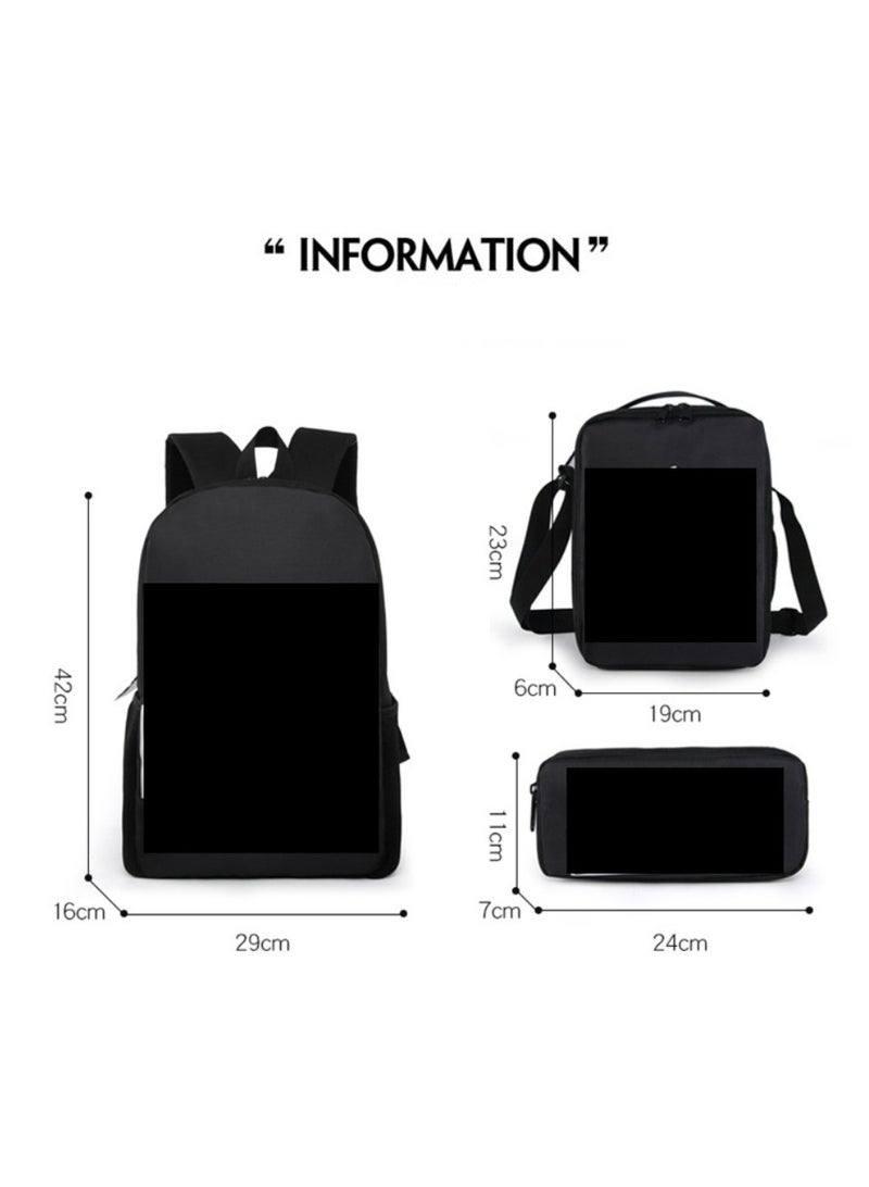 Godzilla Children's leisure load reducing large capacity printed backpack for elementary school students, 3-piece set - Image 2