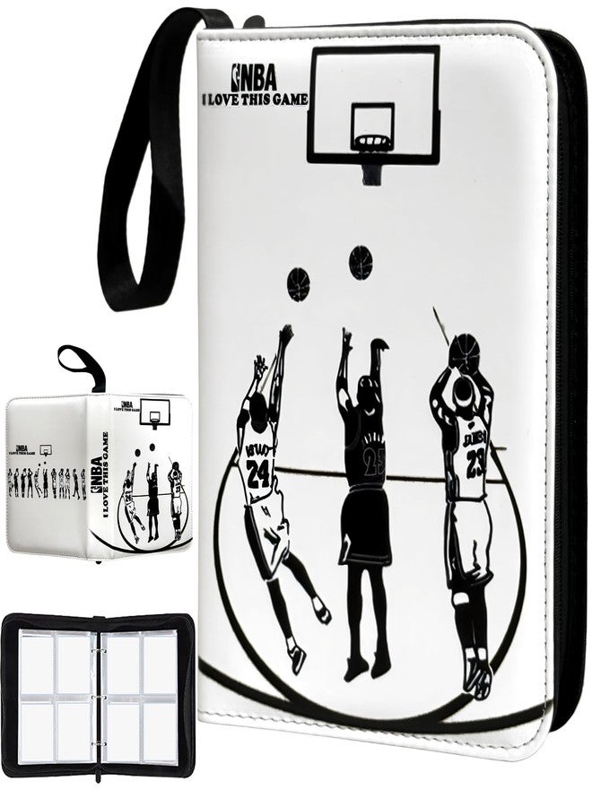 Rmannke Basketball Card Binder - 400 Capacity 4-Pocket Trading Card Album, 3 Ring Card Holder Binder, Waterproof PU Leather, Zip Closure, Perfect Christmas Birthday Gift for Collectors - Image 1