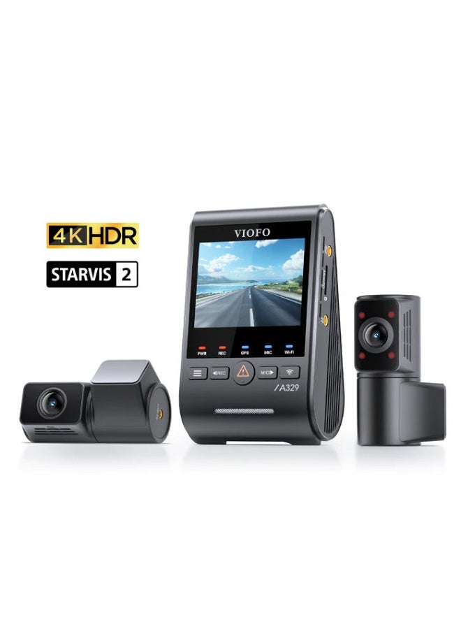 VIOFO A329S | 3CH | 4K 60FPS Front | 2K Fisheye Cabin | 2K Rear - Image 1