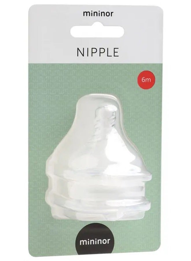 Mininor 2-Pieces Natural Baby Bottle Teat Suitable For 6M - Image 2