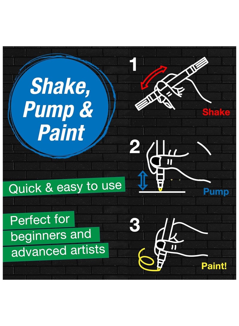 FABER-CASTELL 6-Piece Shake And Paint Black Edition Acrylic Paint Markers Classic Colours - Image 5