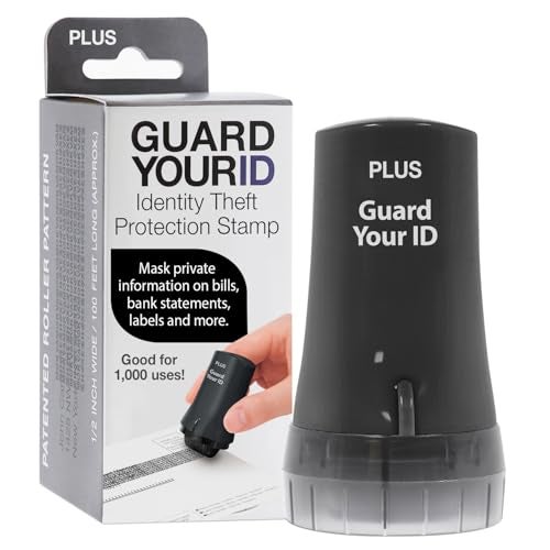 Plus Guard Your ID Advanced Security Roller 2.0 for Identity Theft Prevention Stamping Black - Image 1