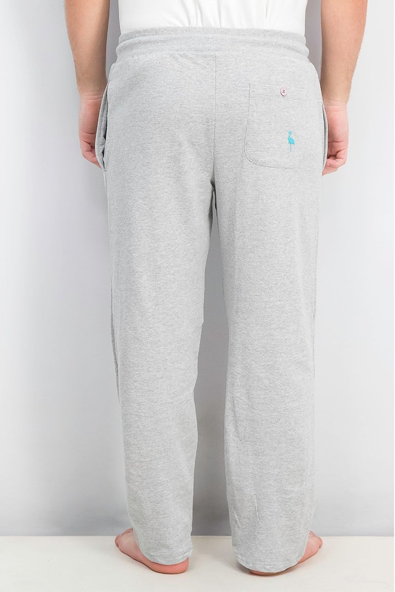 Tailorbyrd Men Plain Drawstring Sleepwear Pants, Grey Heather - Image 3