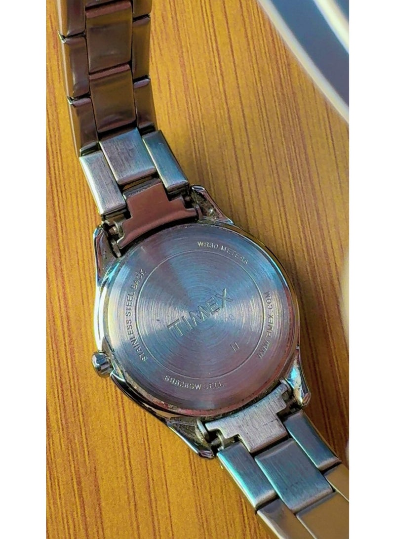 Timex Women's Classic Crystal Bezel Stainless Steel Quartz Watch – Silver Dial, Analog Display, WR 30M (Pre-Owned / Like Brand New Condition) - Image 4