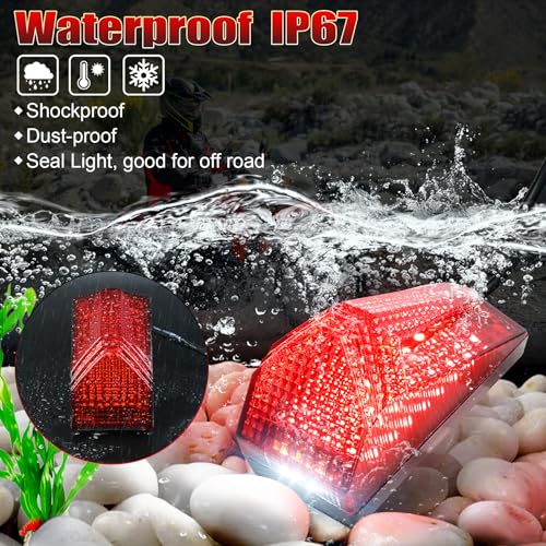 MOVOTOR LED Tail Light 500% Bright Rear Brake Light with White License Plate Lighting Compatible with Dirt Bike Enduro Cafe Custom Honda XR650L XR600R - Image 5