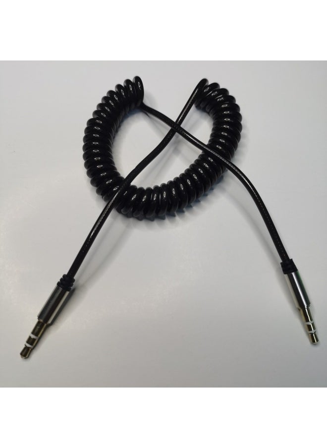 Straight Head Color Spring Line 1.5 Meters AUX Audio To Record Line 3.5mm Male To Male Telescopic Car Connection Line-Color:Blue-Length:1.5 M  - Image 3